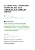 NUR 155 WEEK 10 PRE-CLASS ASSIGNMENT&NewLine;STUDY MATERIAL WITH SAFETY&comma;&NewLine;COMMUNICATION&comma; AND PATIENT CARE&NewLine;CONCEPTS