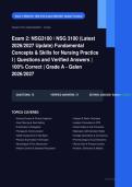 NSG 3100 Fundamental Nursing Practice I Exam 2 Actual 2026&sol;2027 &ndash; 100&percnt; Verified &vert; Detailed Rationales &ndash; Pass Guaranteed &ndash; A&plus; Graded