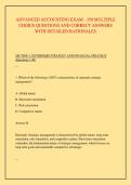 ADVANCED ACCOUNTING EXAM - 350 MULTIPLE &NewLine;CHOICE QUESTIONS AND CORRECT ANSWERS &NewLine;WITH DETAILED RATIONALES 