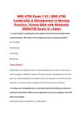 NSG 4700 Exam 3 V1 &vert; NSG 4700 &NewLine;Leadership & Management in Nursing &NewLine;Practice &vert; Actual Q&A with Rationale &NewLine;&lpar;NSG4700 Exam 3&rpar; &vert; Galen 