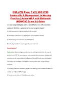 NSG 4700 Exam 3 V2 &vert; NSG 4700 &NewLine;Leadership & Management in Nursing &NewLine;Practice &vert; Actual Q&A with Rationale &NewLine;&lpar;NSG4700 Exam 3&rpar; &vert; Galen