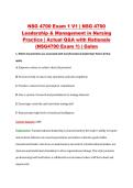 NSG 4700 Exam 1 V1 &vert; NSG 4700 &NewLine;Leadership & Management in Nursing &NewLine;Practice &vert; Actual Q&A with Rationale &NewLine;&lpar;NSG4700 Exam 1&rpar; &vert; Galen 