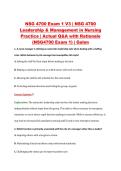 NSG 4700 Exam 1 V1&ndash;V3 &vert; NSG 4700 Leadership & Management in Nursing Practice &vert; Galen College of Nursing &vert; Actual Q&A with Rationale &lpar;NSG4700 Exam 1&rpar;