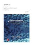 Applied Statistics in Business and Economics 7th Edition Test Bank &vert; David P&period; Doane & Lori E&period; Seward &vert; Complete Chapters &vert; Verified Questions & Answers &vert; Statistics Exam Prep