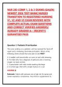 NUR 283 COMP 1&comma; 2 & 3 EXAMS &lpar;GALEN&rpar; NEWEST 2026 TEST BANK&vert; NUR283 TRANSITION TO REGISTERED NURSING V1&comma; V2 AND V3 EXAM REVIEWS WITH COMPLETE ACTUAL EXAM QUESTIONS AND CORRECT VERIFIED ANSWERS&sol; ALREADY GRADED A&plus; &lpar;RECENT&excl;&excl;&rpar; GURANTEED PASS