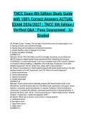 TNCC Exam 8th Edition Study Guide with 100&percnt; Correct Answers ACTUAL EXAM 2026&sol;2027 &vert; TNCC 8th Edition &vert; Verified Q&A &vert; Pass Guaranteed - A&plus; Graded&NewLine;&NewLine;