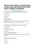 Netsuite Developer II Certification Study Guide&vert; 90 QUESTIONS WITH 100&percnt; CORRECT ANSWERS