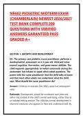 NR602 PEDIATRIC MIDTERM EXAM &lpar;CHAMBERLAIN&rpar; NEWEST 2026&sol;2027 TEST BANK COMPLETE 200 QUESTIONS WITH VERIFIED ANSWERS GARANTEED PASS GRADED A&plus;
