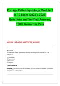 Portage Pathophysiology Module 1 &NewLine;to 10 Exam &lpar;2026 &sol; 2027&rpar; &NewLine;Questions and Verified Answers&comma; &NewLine;100&percnt; Guarantee Pass