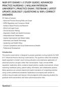 NUR 6111 EXAMS 1&ndash;3 STUDY GUIDE &vert; ADVANCED&NewLine;PRACTICE NURSING I &vert; WILLIAM PATERSON&NewLine;UNIVERSITY &vert; PRACTICE EXAM &vert; TESTBANK &vert; LATEST&NewLine;UPDATE 2026&sol;2027 &vert; QUESTIONS & 100&percnt; CORRECT&NewLine;ANSWERS