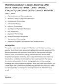 RN PHARMACOLOGY A RELIAS PRACTICE EXAM &vert;&NewLine;STUDY GUIDE &vert; TESTBANK &vert; LATEST UPDATE&NewLine;2026&sol;2027 &vert; QUESTIONS &vert; 100&percnt; CORRECT ANSWERS