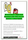 NU1210 Exam 1 Questions and Answers &lpar;150&plus; Questions&rpar; &vert; Nurse Practice Act&comma; Nursing Ethics&comma; Legal Issues&comma; Delegation&comma; Communication & Evidence-Based Practice