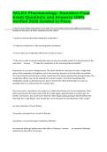 NCLEX Pharmacology&colon; Saunders-Final Exam Questions and Answers 100&percnt; Verified 2026 Graded to Pass&period;