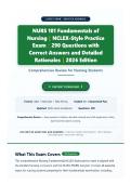 NURS 101 Fundamentals of Nursing &vert; NCLEX-Style Practice Exam &vert; 290 Questions with Verified Answers &vert; 2026 Edition &vert; Graded A&plus;