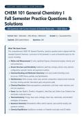 CHEM 101 General Chemistry I &vert; 286 Questions with Verified Answers &vert; 2026 Edition &vert; Graded A&plus;