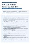 AHA ACLS Post Test &vert; 290 Questions with Verified Answers &vert; 2026-2027 Edition &vert; Graded A&plus;