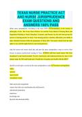 Texas Nurse Practice Act & Jurisprudence Exam Practice Questions 2027&sol;2028Texas Nurse Practice Act & Jurisprudence Exam Practice Questions 2027&sol;2028