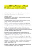 Arizona Assisted Living Manager Exam Practice Questions with Verified Answers 2027&sol;2028