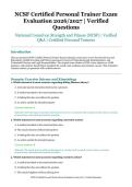 NCSF Certified Personal Trainer Exam Evaluation &ndash; National Council on Strength and Fitness &lpar;NCSF&rpar; &ndash; 2026&sol;2027 Academic Year &ndash; Verified Questions and Answers for Certified Personal Trainers