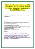 PCE Certified Breastfeeding Counselor &lpar;CBC&rpar;  &NewLine;Comprehensive Practice Exam 100 Questions &NewLine;with Answers & Rationales &vert; Latest 2026&sol;27 &NewLine;Update &lpar;PDF&rpar; &vert; Graded A&plus;