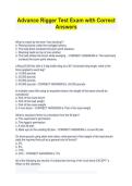 Advance Rigger Test Exam with Correct &NewLine;Answers