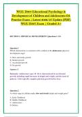 WGU D307 Educational Psychology & &NewLine;Development of Children and Adolescents OA  &NewLine;Practice Exam &vert; Latest 2026&sol;27 Update &lpar;PDF&rpar;  &NewLine;WGU D307 Exam &vert; Graded A&plus; 