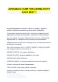 ADVANCED EXAM FOR AMBULATORY &NewLine;CARE TEST 1  