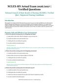 NCLEX-RN Actual Exam &ndash; National Council of State Boards of Nursing &lpar;NCSBN&rpar; &ndash; 2026&sol;2027 Academic Year &ndash; Verified Questions and Answers for Registered Nursing Candidates