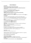POLYNOMIALS AND ITS TYPES