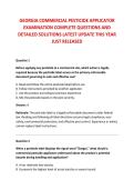 GEORGIA COMMERCIAL PESTICIDE APPLICATOR &NewLine;EXAMINATION COMPLETE QUESTIONS AND &NewLine;DETAILED SOLUTIONS LATEST UPDATE THIS YEAR &NewLine;JUST RELEASED 
