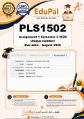 PLS1502 Assignment 1 &lpar;COMPLETE ANSWERS&rpar; Semester 2 2026 - DUE August 2026