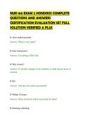 NUR 160 EXAM 2 HONDROS COMPLETE&NewLine;QUESTIONS AND ANSWERS&NewLine;CERTIFICATION EVALUATION SET FULL&NewLine;SOLUTION VERIFIED A PLUS
