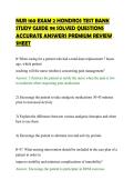 NUR 160 EXAM 2 HONDROS TEST BANK&NewLine;STUDY GUIDE 98 SOLVED QUESTIONS&NewLine;ACCURATE ANSWERS PREMIUM REVIEW&NewLine;SHEET