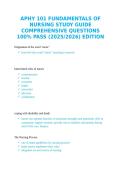 APHY 101 FUNDAMENTALS OF NURSING STUDY GUIDE COMPREHENSIVE QUESTIONS 100&percnt; PASS &lpar;2025&sol;2026&rpar; EDITION