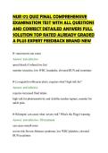 NUR 172 QUIZ FINAL COMPREHENSIVE&NewLine;EXAMINATION TEST WITH ALL QUESTIONS&NewLine;AND CORRECT DETAILED ANSWERS FULL&NewLine;SOLUTION TOP RATED ALREADY GRADED&NewLine;A PLUS EXPERT FEEDBACK BRAND NEW