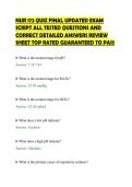 NUR 172 QUIZ FINAL UPDATED EXAM&NewLine;SCRIPT ALL TESTED QUESTIONS AND&NewLine;CORRECT DETAILED ANSWERS REVIEW&NewLine;SHEET TOP RATED GUARANTEED TO PASS