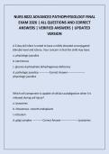 NURS 8022 ADVANCED PATHOPHYSIOLOGY FINAL EXAM 2026 &vert; ALL QUESTIONS AND CORRECT ANSWERS &vert; VERIFIED ANSWERS &vert; UPDATED VERSION