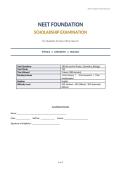CLASS 9 NEET FOUNDATION QUESTION PAPER 