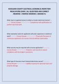 ROCKLAND COUNTY ELECTRICAL LICENSING & INSPECTION REGULATIONS EXAM &vert; ALL QUESTIONS AND CORRECT ANSWERS &vert; VERIFIED ANSWERS &vert; GRADED A&plus;