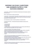 NURSING 104 EXAM 1 QUESTIONS AND ANSWERS RATED A&plus; FOR SUCCESS 2026&sol;2027