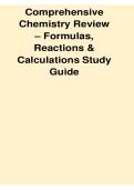 Comprehensive Chemistry Review Formulas Reactions and Calculations Study Guide 2025&sol; 2026 Chemical Equations Stoichiometry and Problem Solving Key Concepts Reviews LATEST