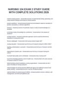 NURSING 104 EXAM 2 STUDY GUIDE WITH COMPLETE SOLUTIONS 2026