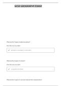 GCSE GEOGRAPHY EDEXCEL B - PAPER 1 QUESTIONS WITH MARK SCHEME