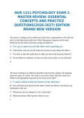 NUR 1211 PSYCHOLOGY EXAM 2 MASTER REVIEW&colon; ESSENTIAL CONCEPTS AND PRACTICE QUESTIONS&lpar;2026-2027&rpar; EDITION BRAND NEW VERSION  