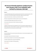 BC Structural Pesticide Applicator Certificate Practice Exam Questions With Correct ANSWERs &lpar;100&percnt; Verified&rpar; Plus Rationales 2026 Q&A