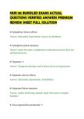 NUR 185 BUNDLED EXAMS ACTUAL&NewLine;QUESTIONS VERIFIED ANSWERS PREMIUM&NewLine;REVIEW SHEET FULL SOLUTION