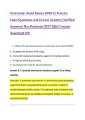 Ventricular Assist Device &lpar;VAD-C&rpar; Practice &NewLine;Exam Questions and Correct Answers &lpar;Verified &NewLine;Answers&rpar; Plus Rationale 2027 Q&A&vert; Instant &NewLine;Download Pdf