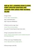 NUR 185 TEST 1 HONDROS EXAM CLOSING&NewLine;SCRIPT UPDATED QUESTIONS AND&NewLine;ANSWERS VIEW AHEAD PREP MATERIAL&NewLine;SOLVED