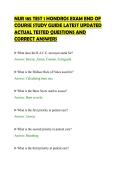NUR 185 TEST 1 HONDROS EXAM END OF&NewLine;COURSE STUDY GUIDE LATEST UPDATED&NewLine;ACTUAL TESTED QUESTIONS AND&NewLine;CORRECT ANSWERS