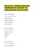 NUR 185 TEST 1 HONDROS EXAM FINAL&NewLine;COMPREHENSIVE ASSESSMENT TEST&NewLine;PAPER QUESTIONS AND SOLUTIONS
